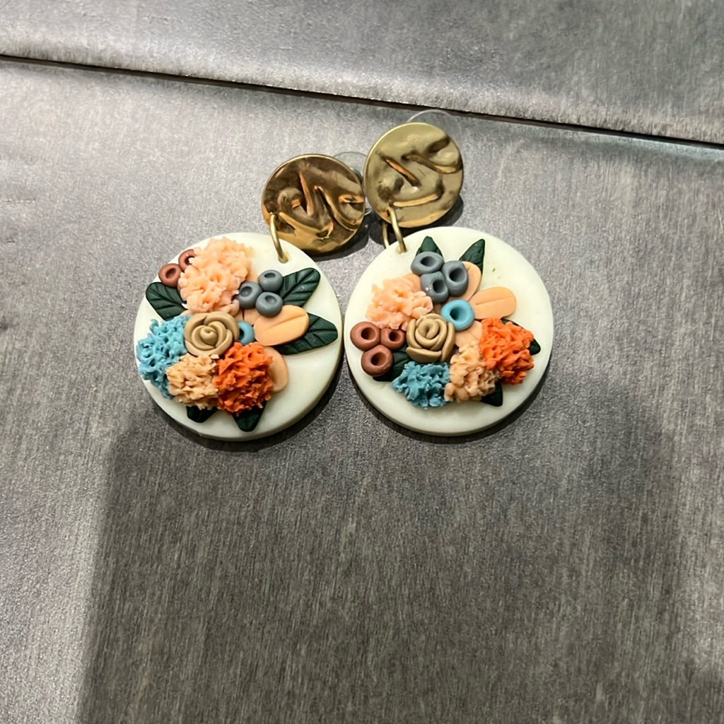 Floral Clay Earring 6$